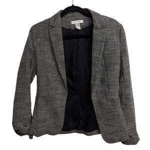 H&M Gray Textured Tailored Blazer Jacket Women’s Size 6 Office Business Workwear